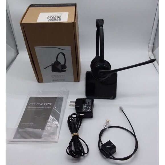 Plantronics CS520 Wireless Headband Headset System Black with Box 84692-01 - Picture 9 of 11